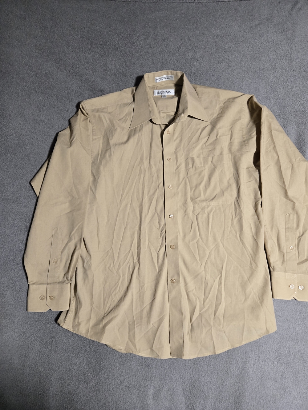 Balmain Beige Long-Sleeve Dress Shirt